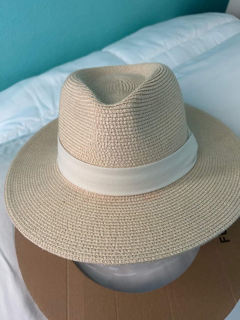 Classic Cream Straw Panama Hat with Neutral Band